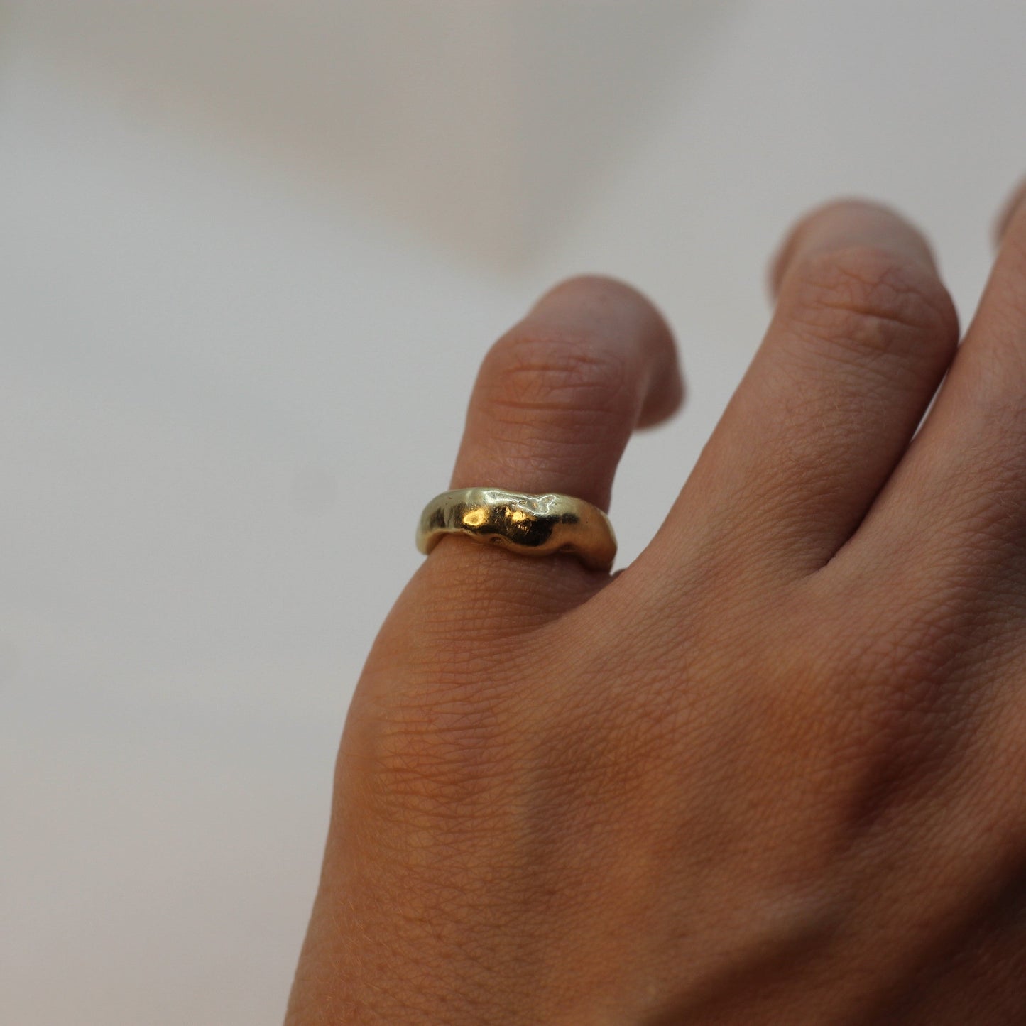 Gold Molten Pinky Ring