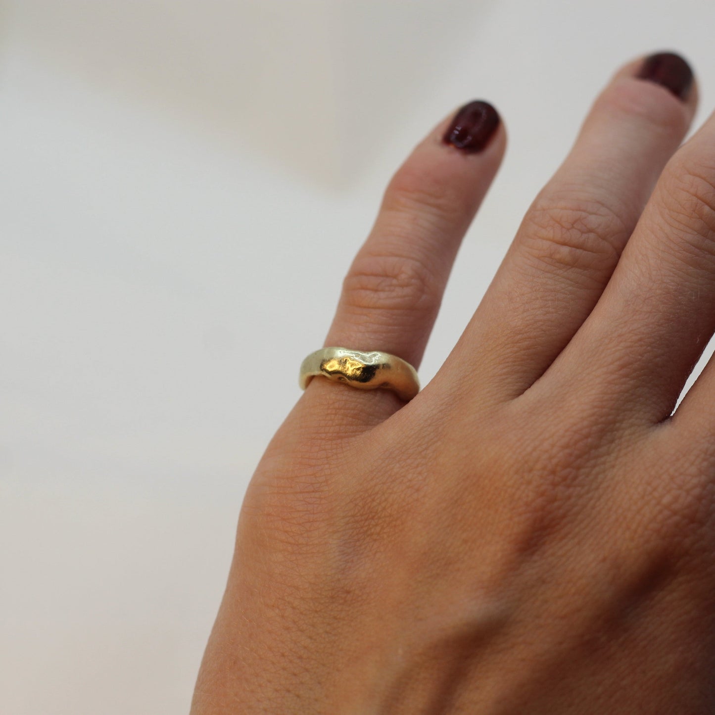 Gold Molten Pinky Ring