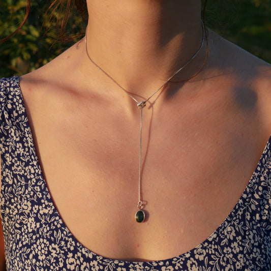 Evergreen Drop Bolo Necklace