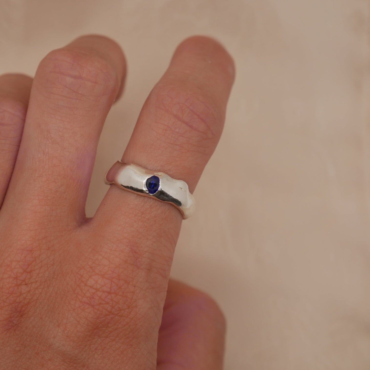 Sapphire Molten Ring